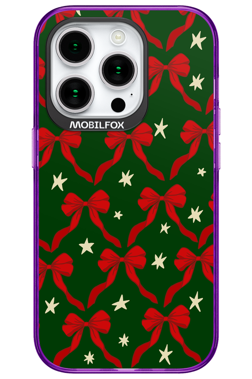 Bow & Stars (Green) - Apple iPhone 15 Pro