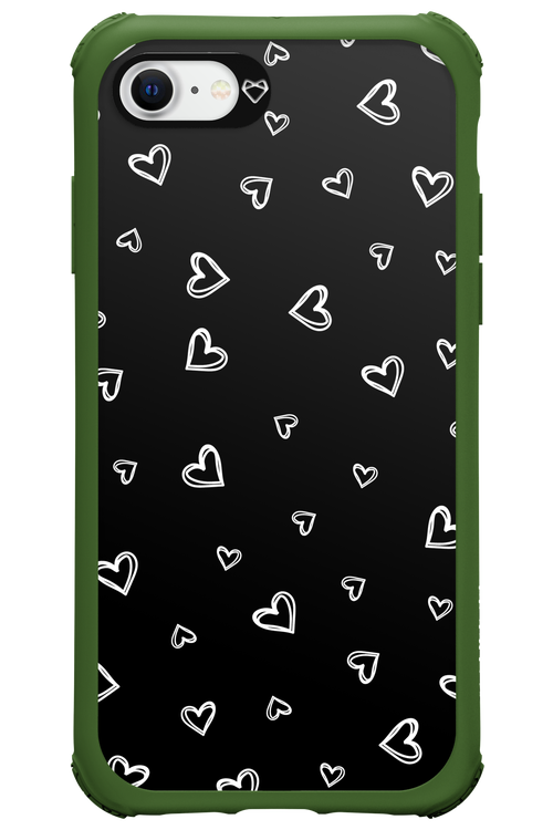 Monochrome Hearts 2.0 - Apple iPhone 8