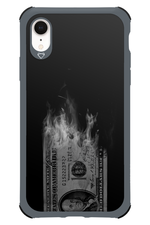 Money Burn B&W - Apple iPhone XR