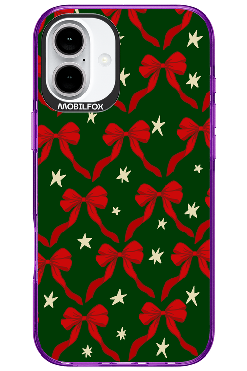 Bow & Stars (Green) - Apple iPhone 16 Plus