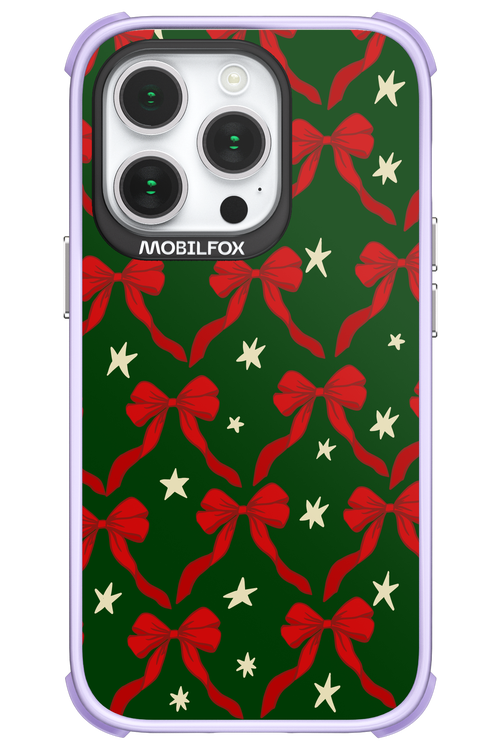 Bow & Stars (Green) - Apple iPhone 14 Pro