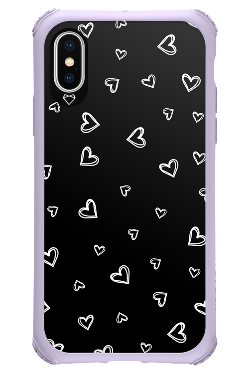 Monochrome Hearts 2.0 - Apple iPhone X