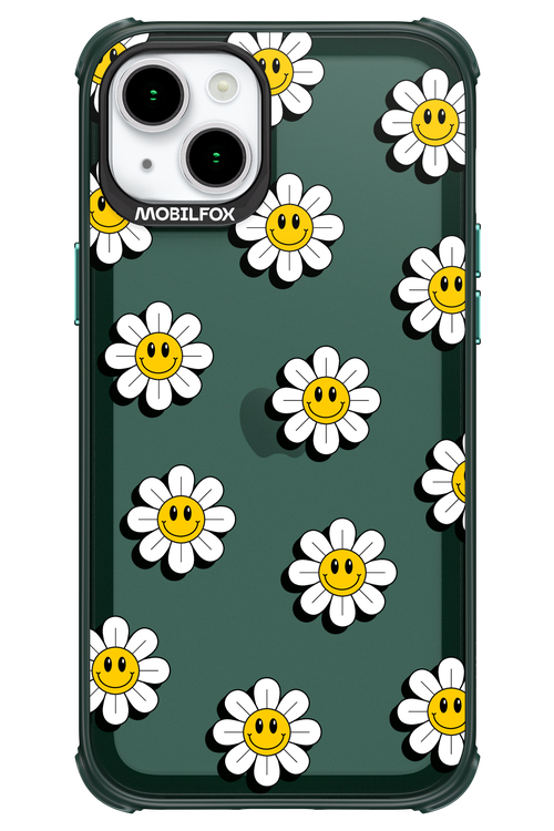 Smiley Flowers Transparent - Apple iPhone 15 Plus