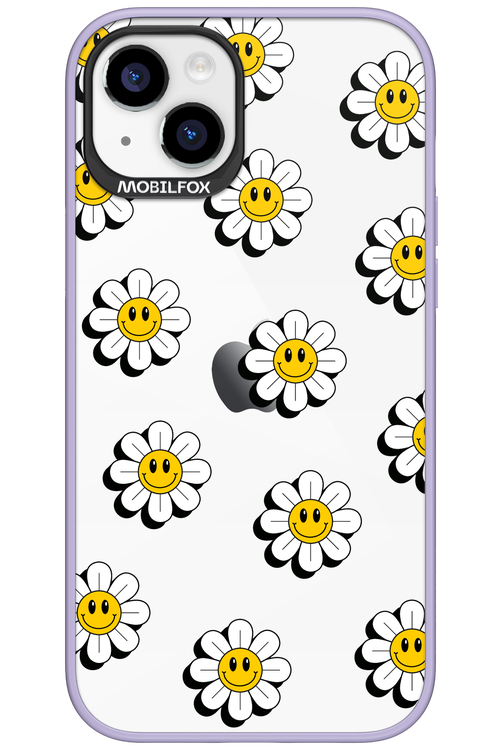 Smiley Flowers Transparent - Apple iPhone 15 Plus