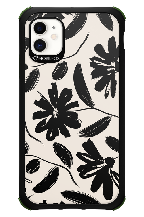 Monochrome Flowerss - Apple iPhone 11