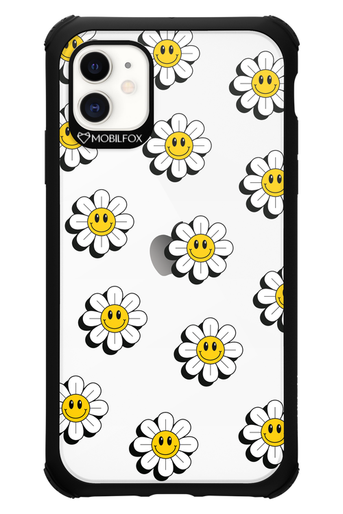 Smiley Flowers Transparent - Apple iPhone 11