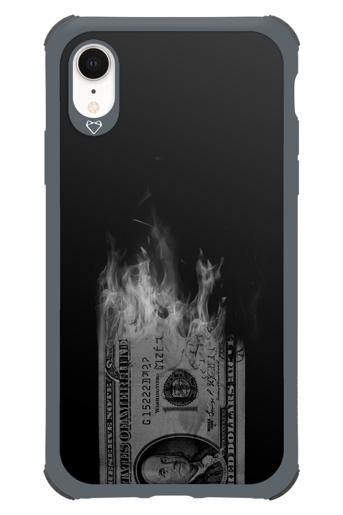 Money Burn B&W - Apple iPhone XR