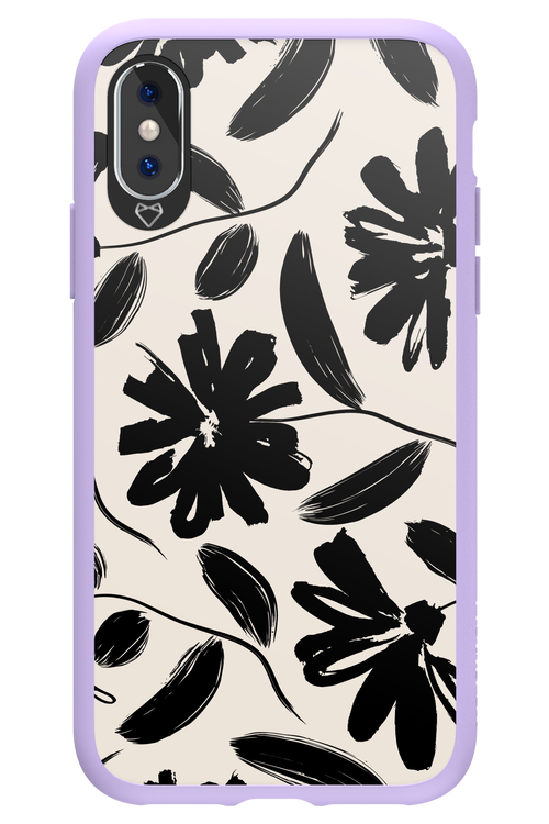 Monochrome Flowerss 2.0 - Apple iPhone X