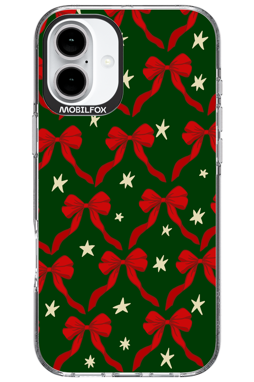 Bow & Stars (Green) - Apple iPhone 16 Plus