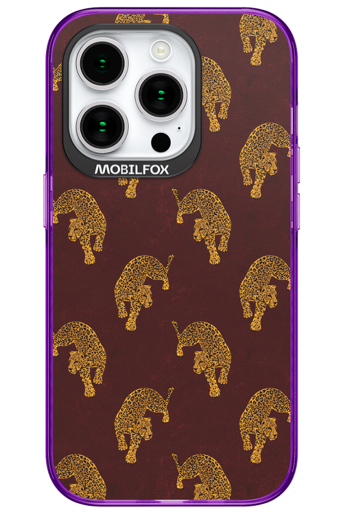 Burgundy Leopard Pattern - Apple iPhone 15 Pro