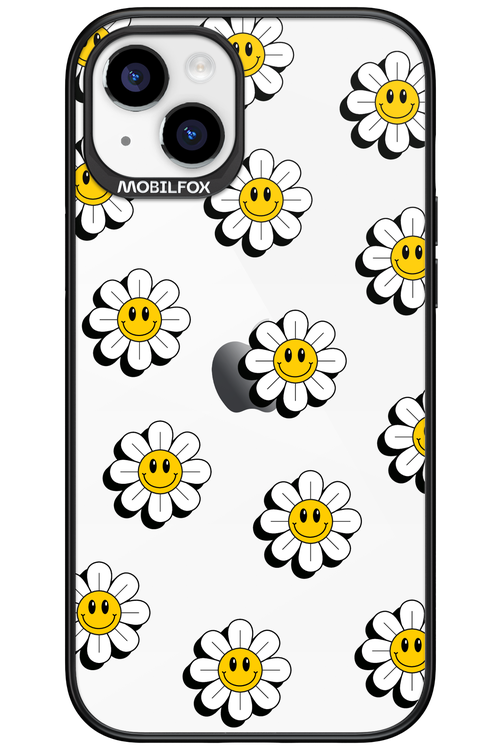 Smiley Flowers Transparent - Apple iPhone 15 Plus