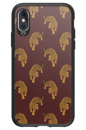 Burgundy Leopard Pattern - Apple iPhone X
