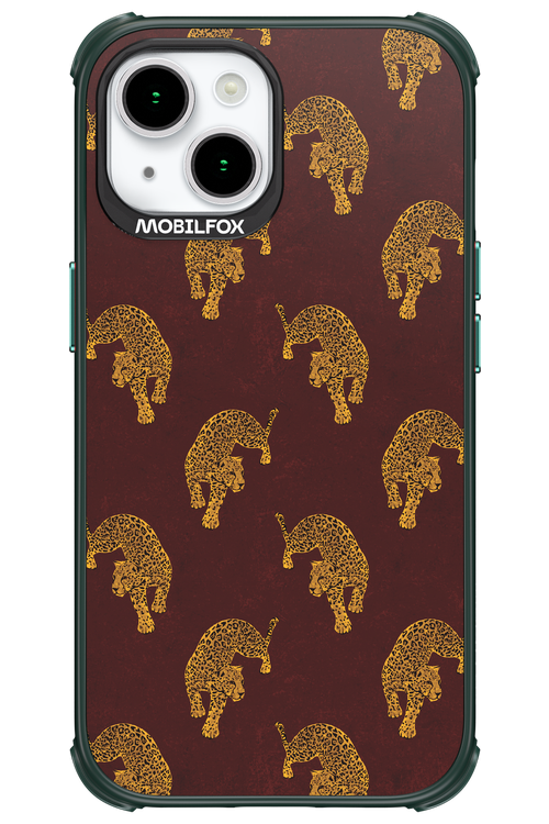 Burgundy Leopard Pattern - Apple iPhone 15