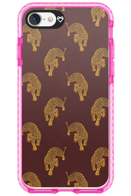 Burgundy Leopard Pattern - Apple iPhone SE 2022